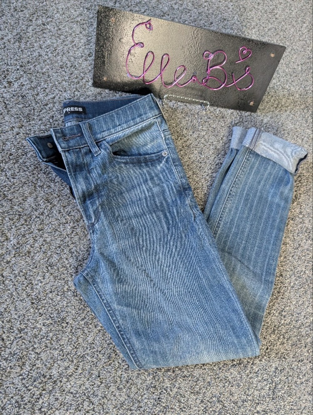 Euc Express High Rise Pin Stripe Jean Legging 0